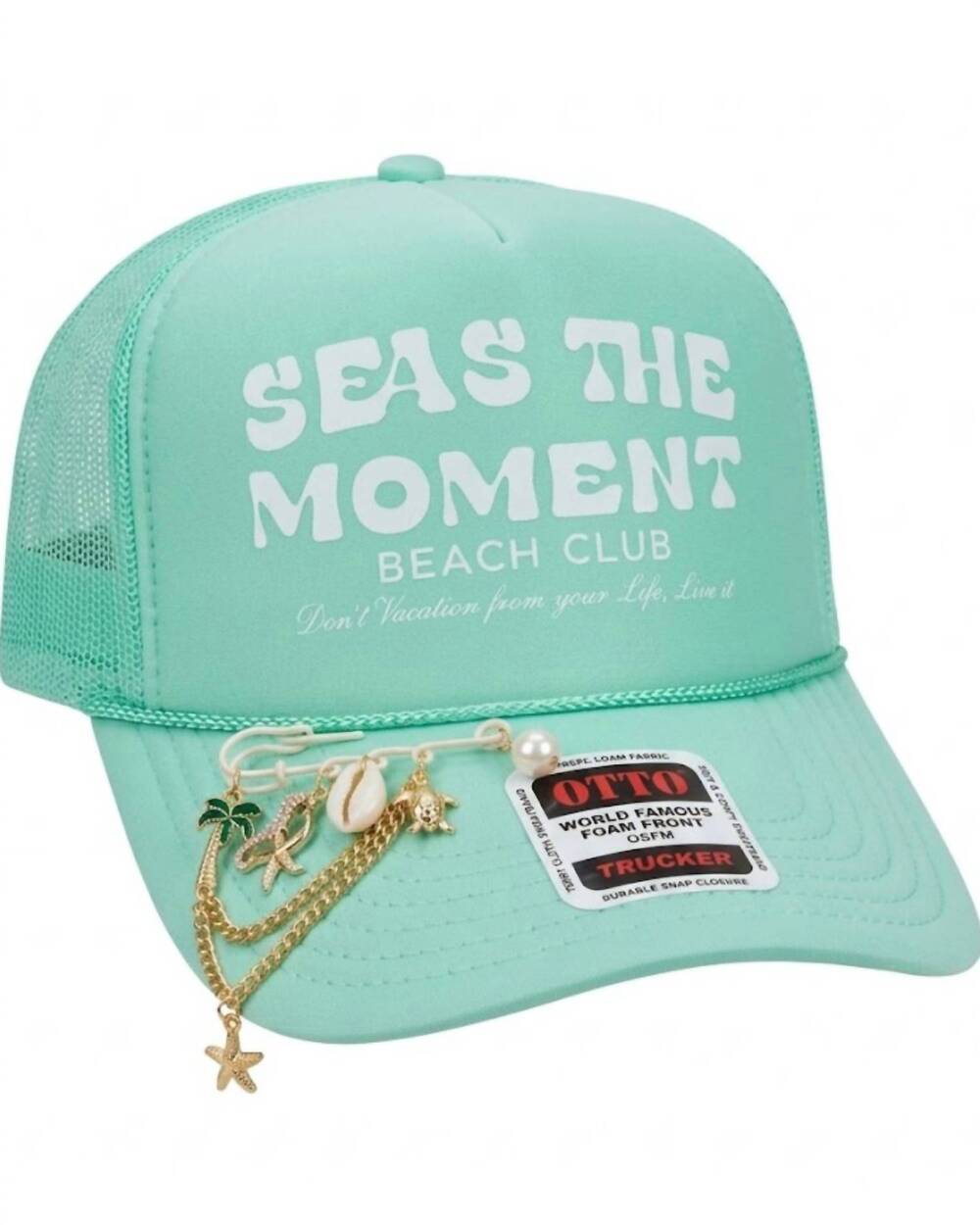 NEW OTTO women's seas the moment trucker hat in aqua